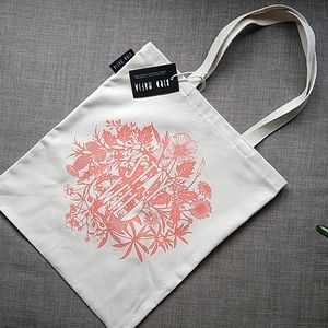Bird Mafia Handmade Stay Wild Organic Canvas Bag White & Orange